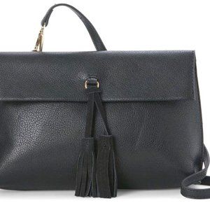 Anthropologie Street level black leather clutch